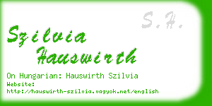 szilvia hauswirth business card